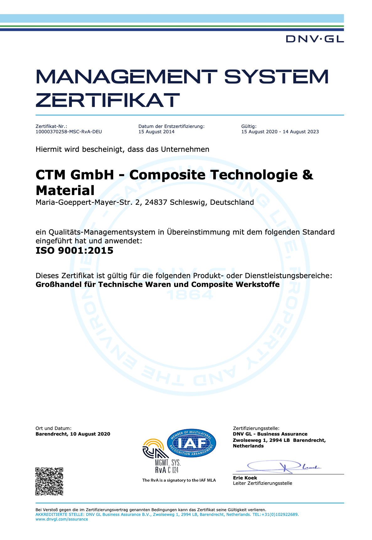 Quality management | Certified by ISO 9001 - CTM GmbH
